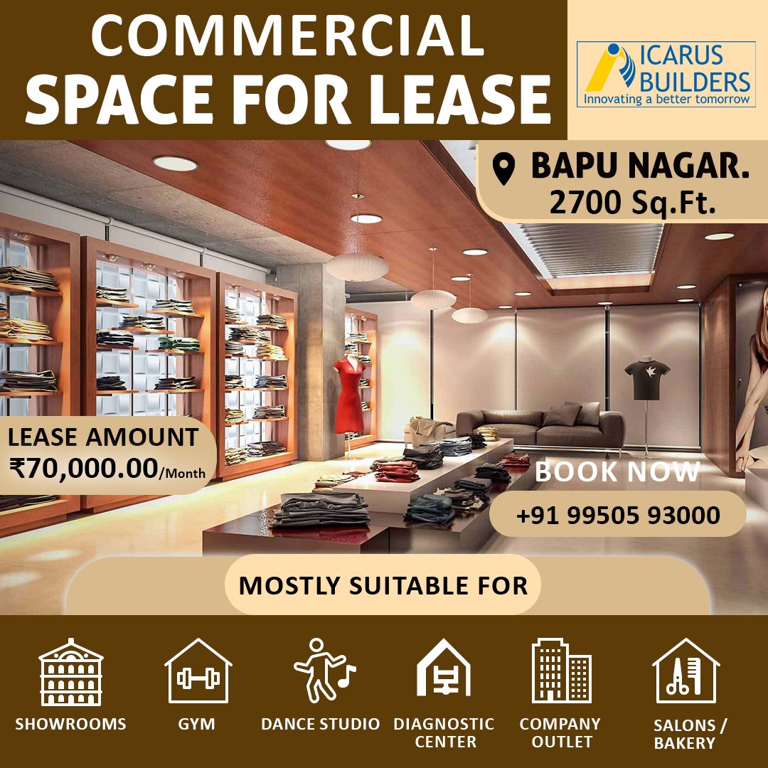 Commercial Space for Lease at Bapu Nagar, Jaipur